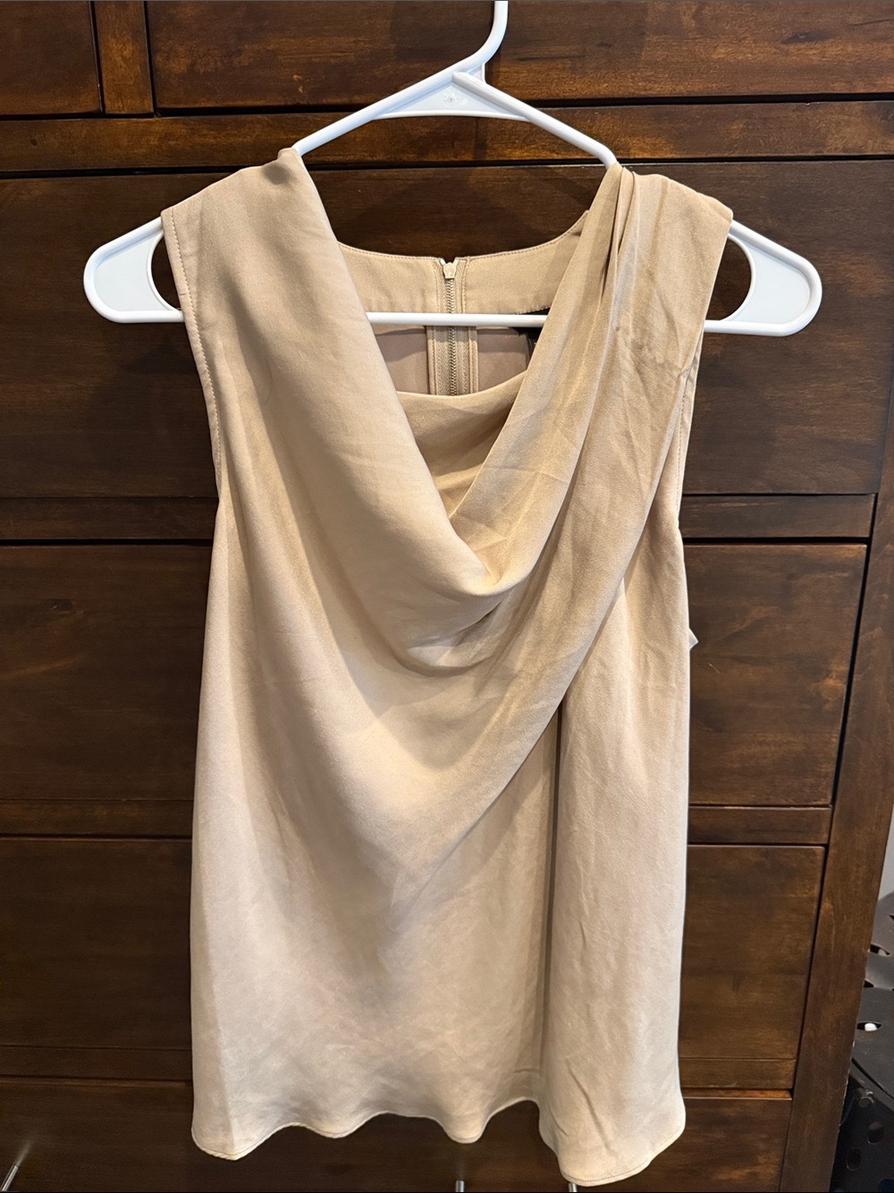 Ann Taylor One-Shoulder Draped Neck Dress in Cream